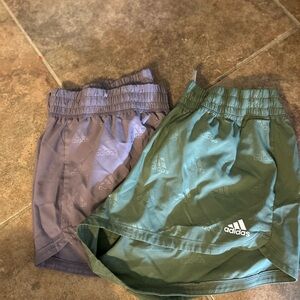 Women’s adidas shorts. Size M. Purple and Green